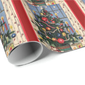 Vintage kerstboompapier cadeaupapier (Rol Hoek)
