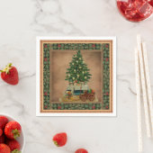 Vintage kerstboompapier servet (Insitu)