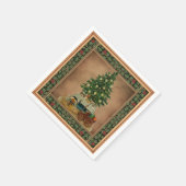 Vintage kerstboompapier servet (Hoek)