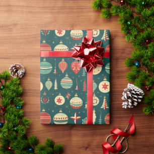 Vintage kerstboomversieringen cadeaupapier