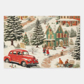 Vintage-kerstbos Inpakpapier Vel (Voorkant)