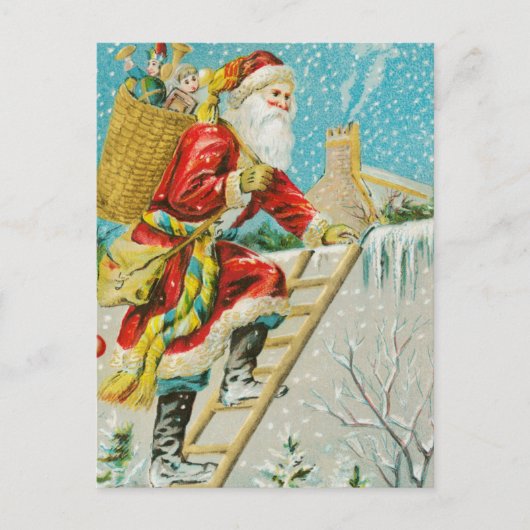 Vintage-kerstBriefkaart Briefkaart (Voorkant)