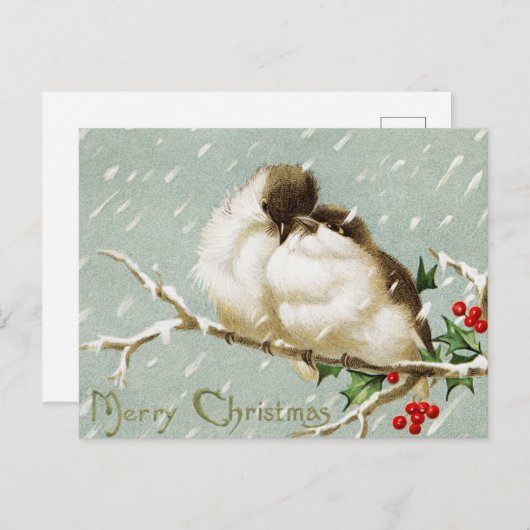 Vintage-kerstBriefkaart Briefkaart (Voorkant / Achterkant)