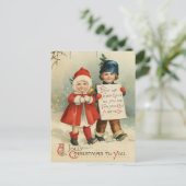 Vintage-kerstBriefkaart Briefkaart (Staand voorkant)