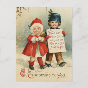 Vintage-kerstBriefkaart Briefkaart