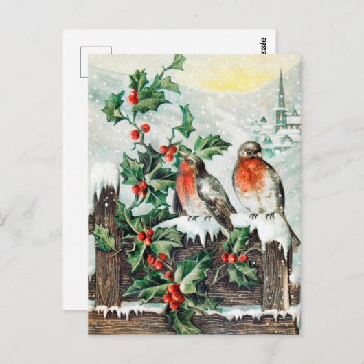 Vintage-kerstBriefkaart Briefkaart (Voorkant / Achterkant)