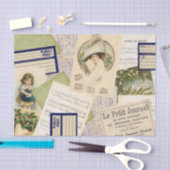 Vintage kerstBriefkaart Collage Tissue Paper Tissuepapier (Craft)