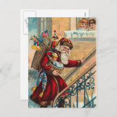 Vintage-kerstBriefkaart Feestdagenkaart (Voorkant / Achterkant)