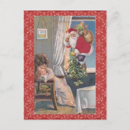 Vintage-kerstBriefkaart Feestdagenkaart (Voorkant)