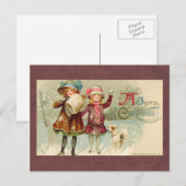 Vintage-kerstBriefkaart Feestdagenkaart (Voorkant / Achterkant)