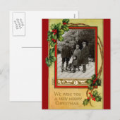 Vintage-kerstBriefkaart Feestdagenkaart (Voorkant / Achterkant)