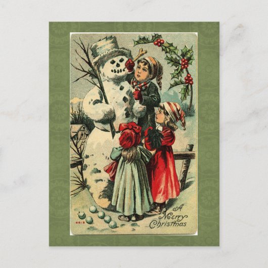 Vintage-kerstBriefkaart Feestdagenkaart (Voorkant)