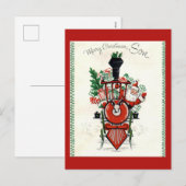 Vintage-kerstBriefkaart Feestdagenkaart (Voorkant / Achterkant)