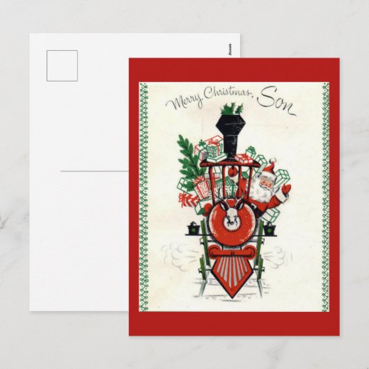 Vintage-kerstBriefkaart Feestdagenkaart (Voorkant / Achterkant)
