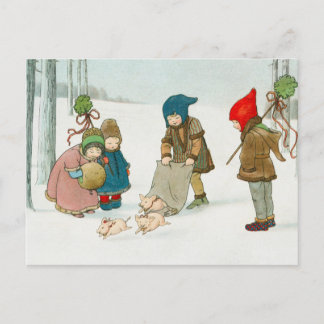 Vintage-kerstBriefkaart Feestdagenkaart