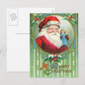 Vintage-kerstBriefkaart Feestdagenkaart (Voorkant / Achterkant)