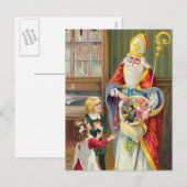 Vintage-kerstBriefkaart Feestdagenkaart (Voorkant / Achterkant)
