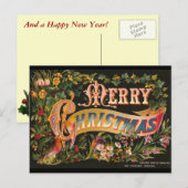 Vintage-kerstBriefkaart Feestdagenkaart (Voorkant / Achterkant)