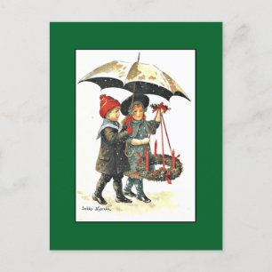 Vintage-kerstBriefkaart van Jenny Nystrom Feestdagenkaart