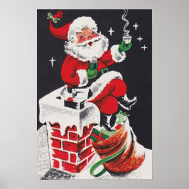 Vintage kerstcaca Santa poster
