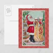 Vintage kerstcadeau feestdagenkaart (Voorkant / Achterkant)