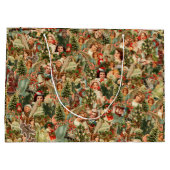 Vintage kerstcadeau groot cadeauzakje (Achterkant)