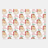 Vintage kerstcadeau inpakpapier Aangepaste naam (Voorkant)