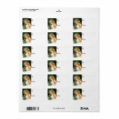 Vintage kerstcadeau Label voor meisje (Full Sheet)