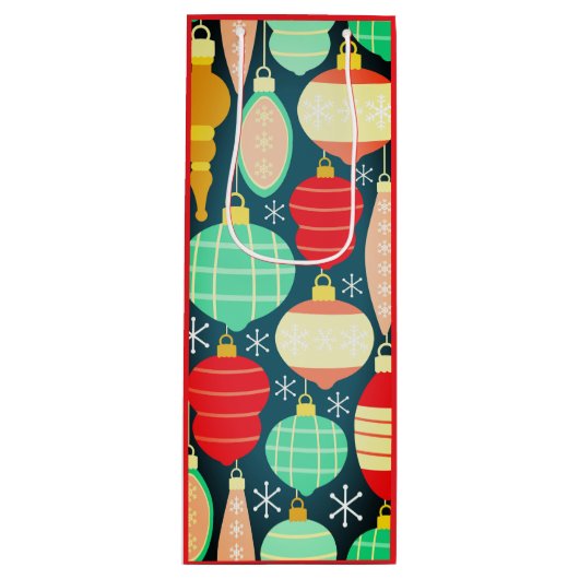 Vintage kerstcadeau wijn cadeautas (Voorkant)