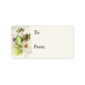Vintage kerstcadeaubon Label (Voorkant)