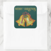 Vintage kerstcadeaubonen vierkante sticker (Tas)