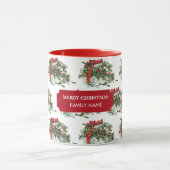 Vintage kerstcadeaufeestdag - Aangepaste naam Mok (Midden)