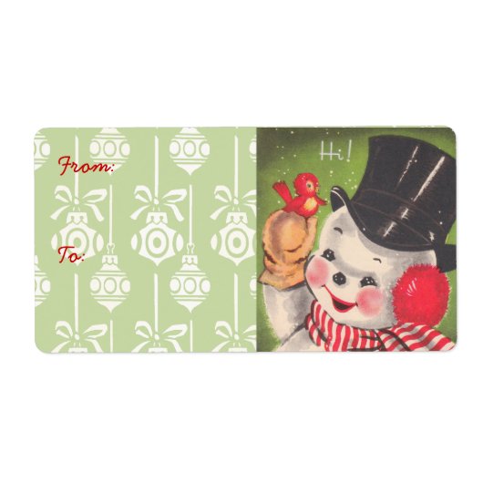 Vintage kerstcadeaulabels etiket (Voorkant)