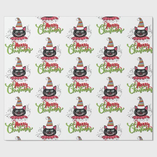 Vintage kerstcadeaupapier cadeaupapier (Vlak)