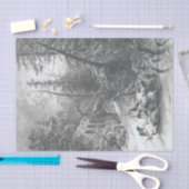 Vintage kerstcadeaupapier WINTER FOREST Tissuepapier (Craft)