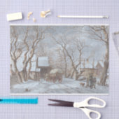 Vintage-kerstcadeaupapier WINTER-SCENE Tissuepapier (Craft)