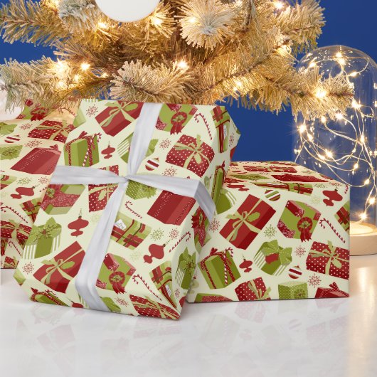 Vintage kerstCadeaus Cadeaupapier (Feestdagen)