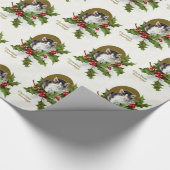 Vintage kerstcadeautje cadeaupapier (Hoek)