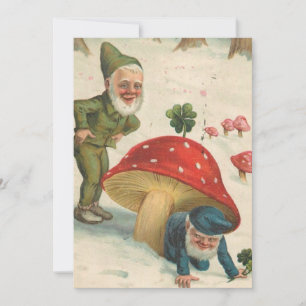 Vintage kerstcadeautjes die Verberg n'Seek afspele Feestdagenkaart