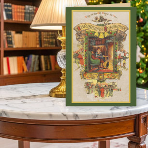 Vintage kerstcadeautjes, gevouwen kaart