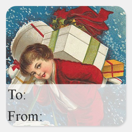 Vintage kerstcadeautjes Label (Voorkant)