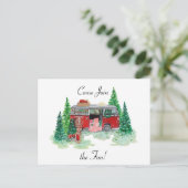 Vintage-kerstcampagne Briefkaart (Staand voorkant)