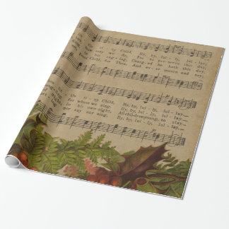 Vintage kerstcarol — Muziekblad Cadeaupapier