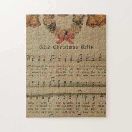 Vintage kerstcarol — Muziekblad Legpuzzel (Verticaal)