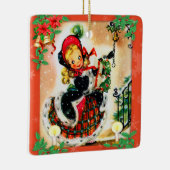 Vintage KerstCaroler Keramisch Ornament (Rechts)