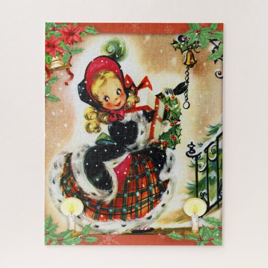 Vintage KerstCaroler Legpuzzel (Verticaal)