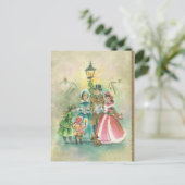 Vintage KerstCarolers Feestdagenkaart (Staand voorkant)