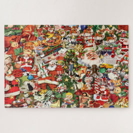 Vintage kerstcollage legpuzzel