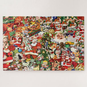 Vintage kerstcollage legpuzzel