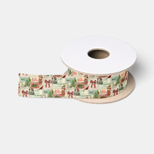 Vintage kerstcollage lint